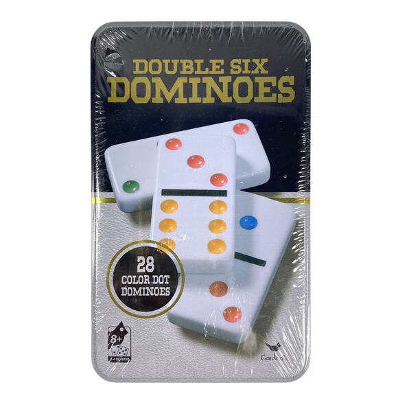 Cardinal DOUBLE SIX DOMINOES Tile Game 28 Color Dot Dominoes Gift NEW - Picture 1 of 3